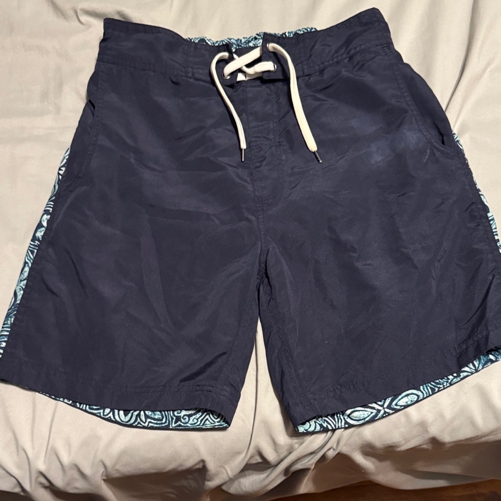 Tasso Elba Dark Blue Swim Trunks with Light Blue Trim